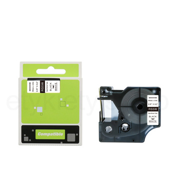 Rurka termokurczliwa do Dymo RS5W 9mm 2.5m ø1.7mm - 3.7mm biała rurka czarny nadruk