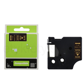 Taśma do Dymo D1 53724 24mm 7m czarna taśma złoty napis