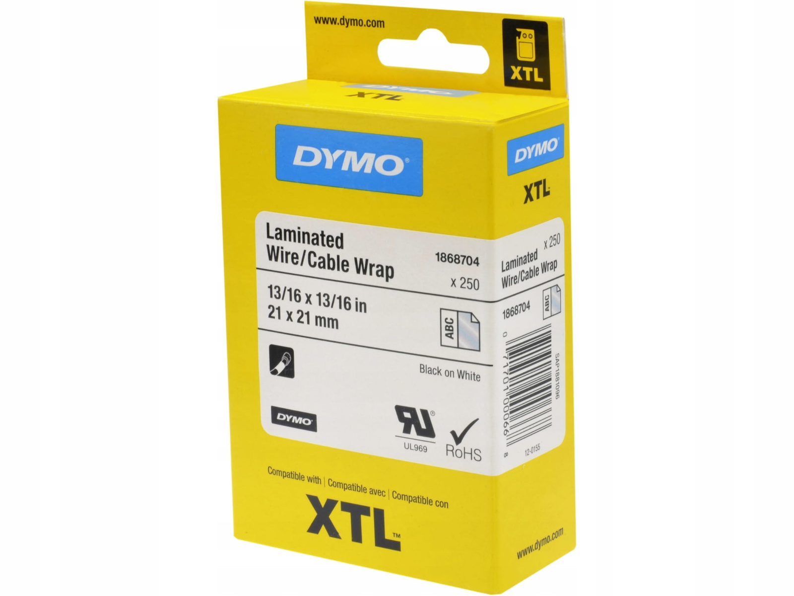 Opaski laminowane Dymo 1868704 21x21mm 250 sztuk