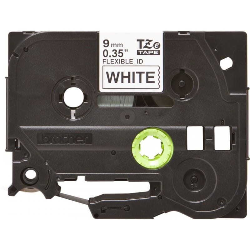 Taśma Brother TZe-FX221 9mm 8m biała taśma czarny napis flexi elastyczna oryginalna