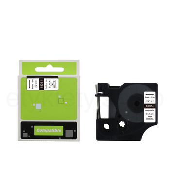 Rurka termokurczliwa do Dymo 18051 6mm 1.5m ø1.2mm - 2.3mm biała rurka czarny nadruk