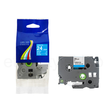 Taśma do Brother TZe-555 24mm 8m niebieska taśma biały napis