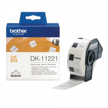 Etykiety Brother DK-11221 czarny nadruk na białym tle, 23mm x 23mm 1000szt etykiet na rolce oryginalna