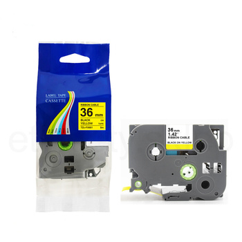 Taśma do Brother TZe-FX661 36mm 8m żółta taśma czarny napis flexi elastyczna