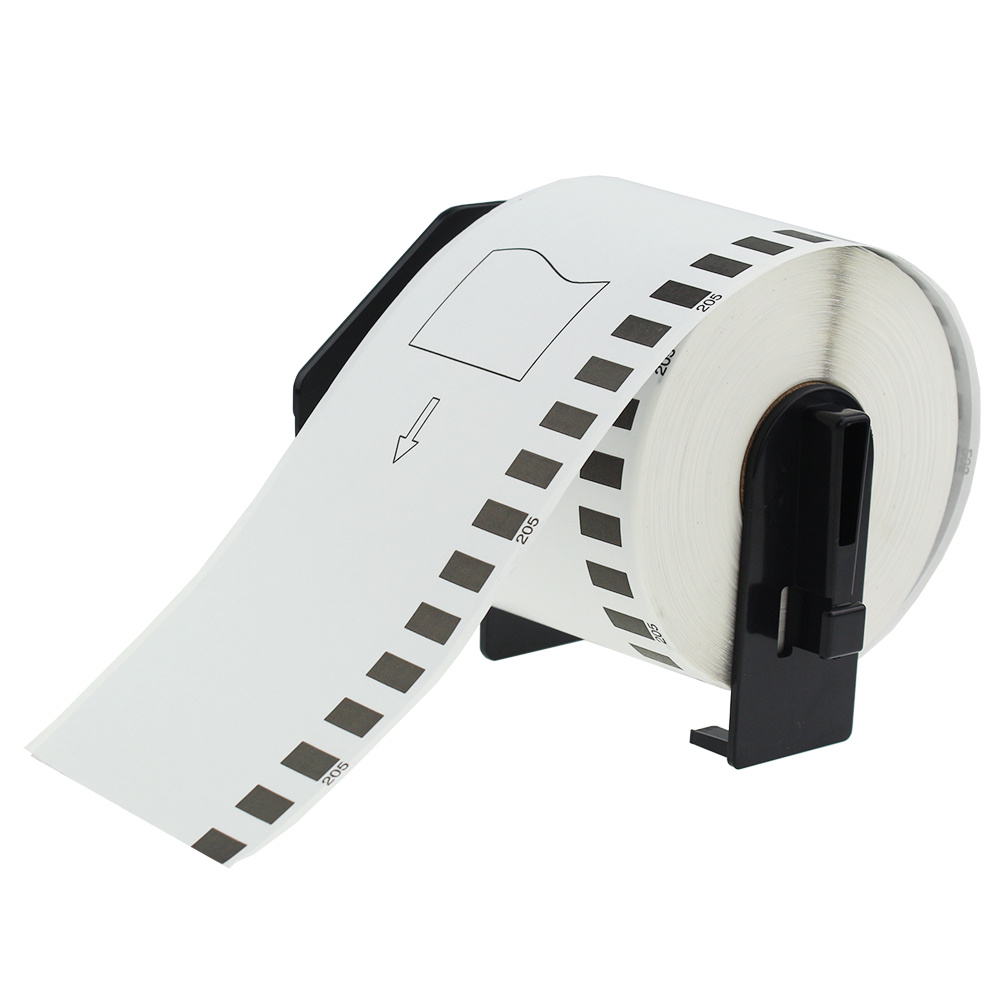 Taśma do Brother DK-44205 czarny nadruk na białym tle, 62mm x 30,48 metrów na rolce USUWALNY KLEJ