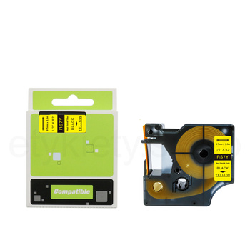 Rurka termokurczliwa do Dymo RS7Y 12mm 2.5m ø3.0mm - 5.1mm żółta rurka czarny nadruk