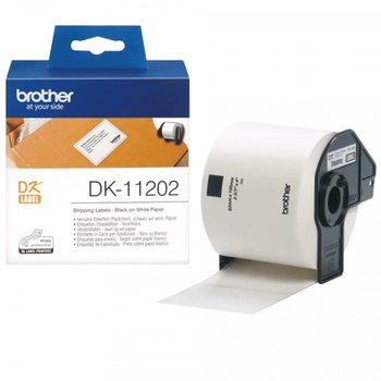Etykiety Brother DK-11202 czarny nadruk na białym tle, 100mm x 62mm 300szt etykiet na rolce oryginalna