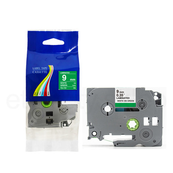 Taśma do Brother TZe-725 9mm 8m zielona taśma biały napis