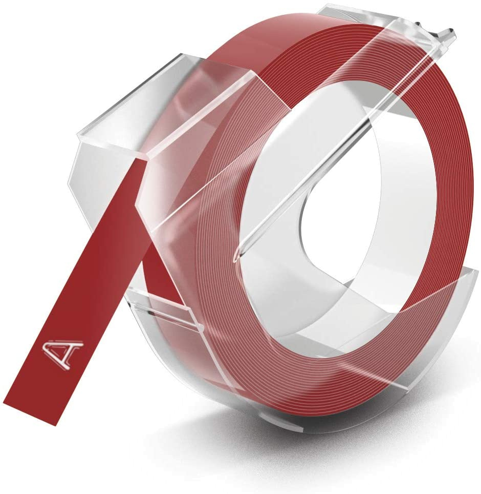 Taśma do Dymo Omega wytłaczarka S0898150 9mm 3m czerwona taśma