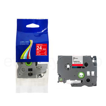 Taśma do Brother TZe-455 24mm 8m czerwona taśma biały napis