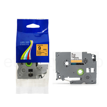 Taśma do Brother TZe-B21 9mm 8m pomarańczowa taśma czarny napis fluorescencyjna