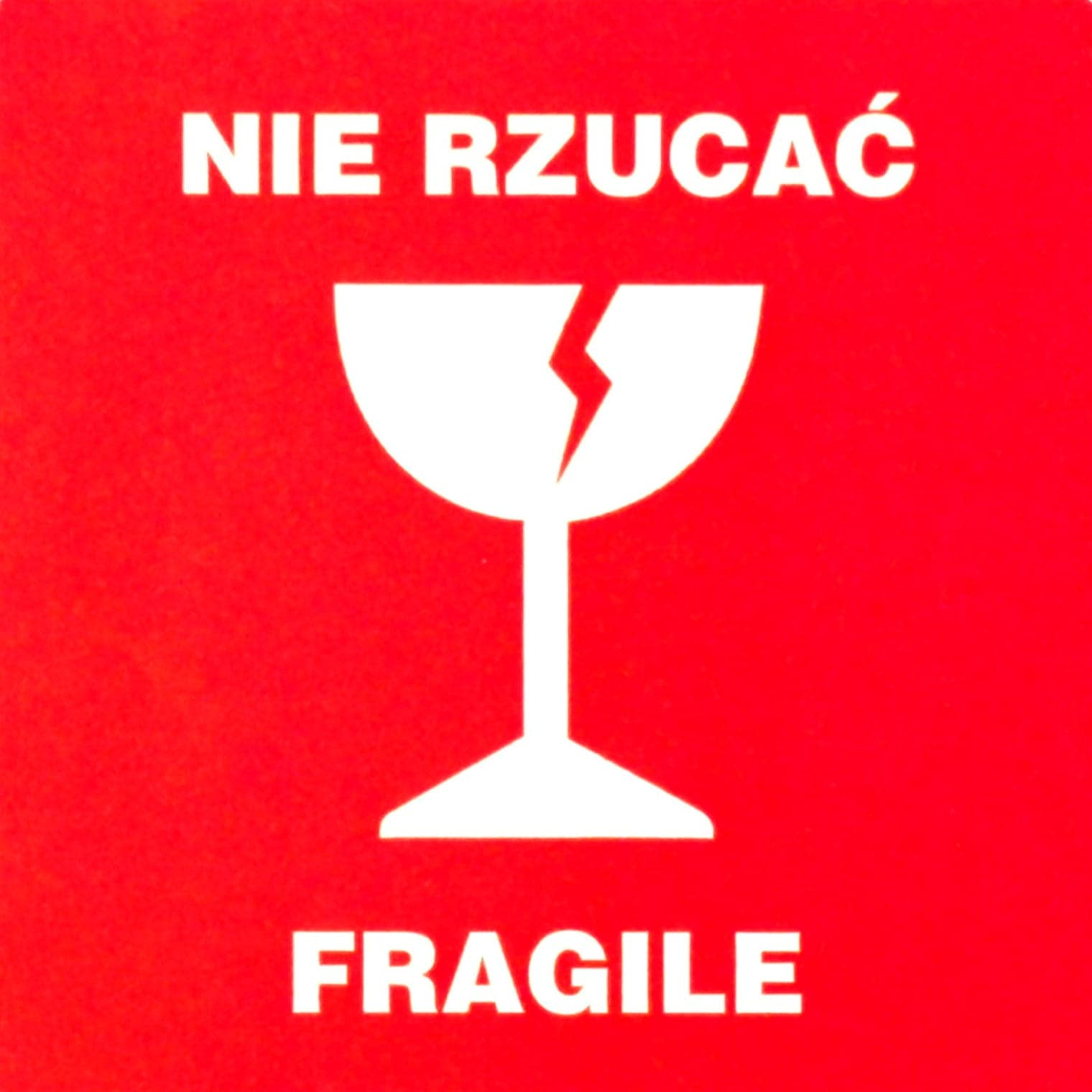 Etykiety NIE RZUCAĆ 100X100mm 500szt