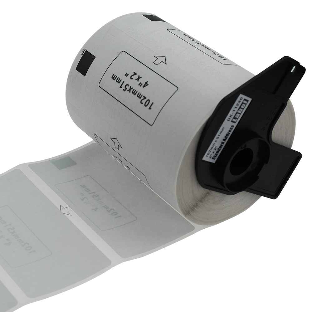 Etykiety do Brother DK-11240 czarny nadruk na białym tle, 102mm x 51mm 600szt etykiet na rolce