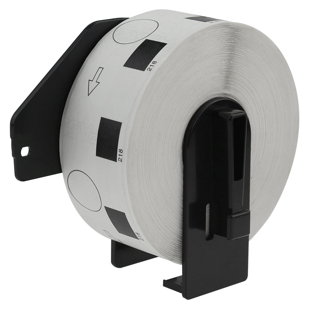 Etykiety do Brother DK-11218 czarny nadruk na białym tle, 24 mm średnicy 1000szt etykiet na rolce