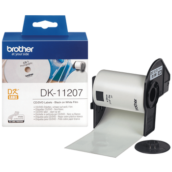 Etykiety Brother DK-11207 czarny nadruk na białym tle, 58 mm średnicy 100szt etykiet na rolce FOLIOWE oryginalna