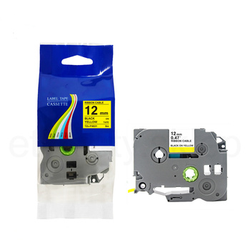 Taśma do Brother TZe-FX631 12mm 8m żółta taśma czarny napi flexi elastyczna