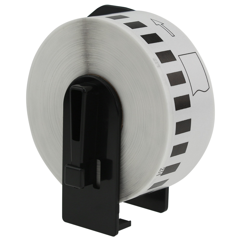 Taśma do Brother DK-22214 czarny nadruk na białym tle, 12mm x 30,48 metrów na rolce