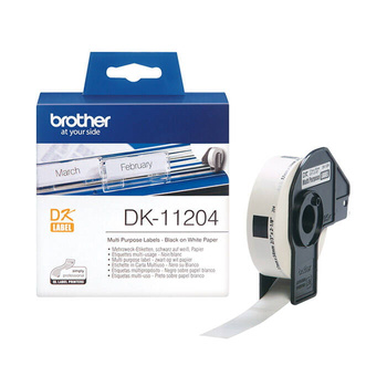 Etykiety Brother DK-11204 czarny nadruk na białym tle, 17mm x 54mm 400szt etykiet na rolce oryginalna