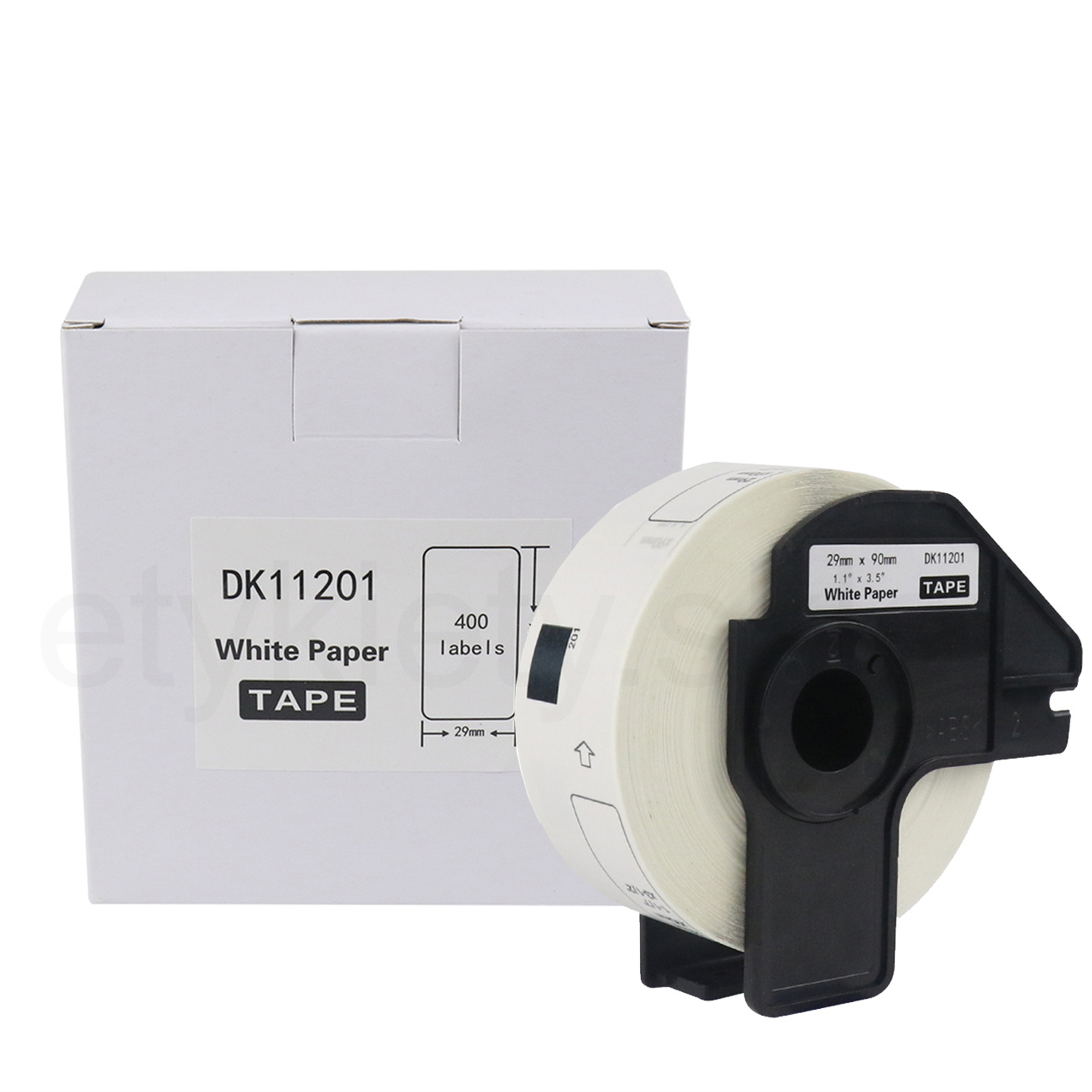 Etykiety do Brother DK-11201 czarny nadruk na białym tle, 29mm x 90mm 400szt etykiet na rolce