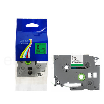 Taśma do Brother TZe-711 6mm 8m zielona taśma czarny napis