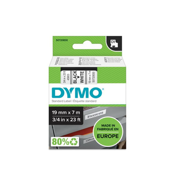 Taśma Dymo D1 45803 19mm 7m biała taśma czarny napis S0720830 oryginalna