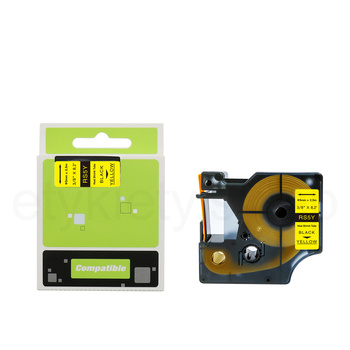 Rurka termokurczliwa do Dymo RS5Y 9mm 2.5m ø1.7mm - 3.7mm żółta rurka czarny nadruk