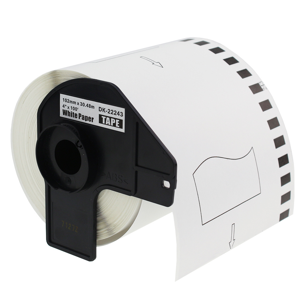 Taśma do Brother DK-22243 czarny nadruk na białym tle, 102mm x 30,48 metrów na rolce