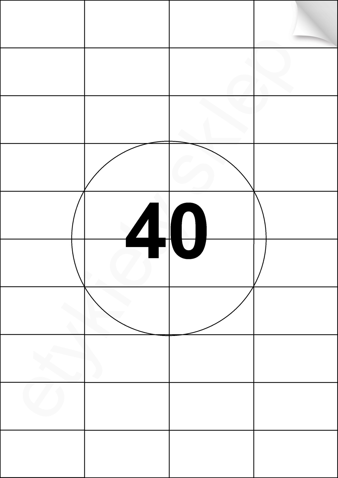 Etykiety naklejki samoprzylepne białe A4 100 arkuszy 40x 52,5x29,7mm