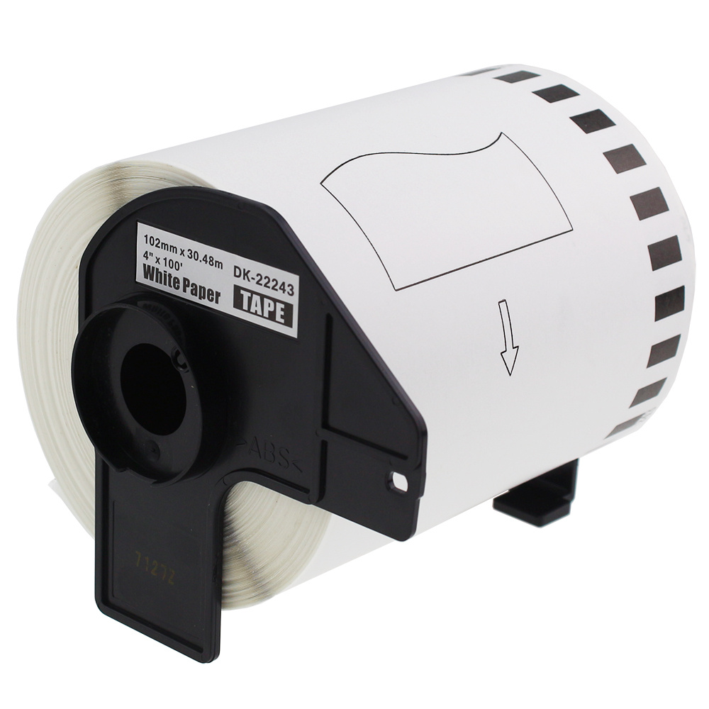 Taśma do Brother DK-22243 czarny nadruk na białym tle, 102mm x 30,48 metrów na rolce