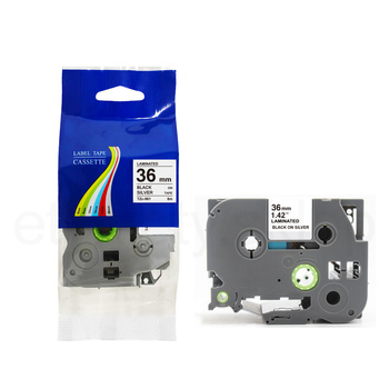 Taśma do Brother TZe-961 36mm 8m srebrna taśma czarny napis