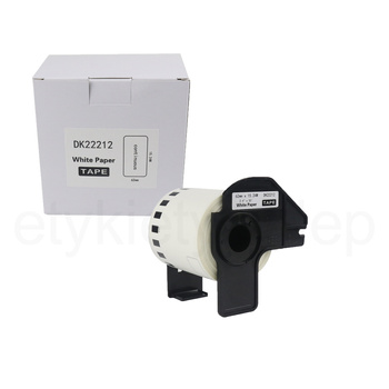 Taśma do Brother DK-22212 czarny nadruk na białym tle, 62mm x 15,24 metrów na rolce FOLIOWA