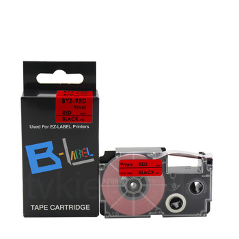 Taśma do Casio XR-9RD 9mm 8m czerwona taśma czarny napis