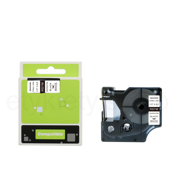 Rurka termokurczliwa do Dymo RS7W 12mm 2.5m ø3.0mm - 5.1mm biała rurka czarny nadruk