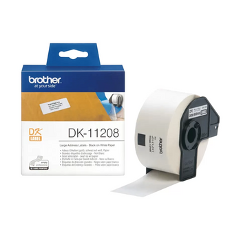 Etykiety Brother DK-11208 czarny nadruk na białym tle, 90mm x 38mm 400szt etykiet na rolce oryginalna