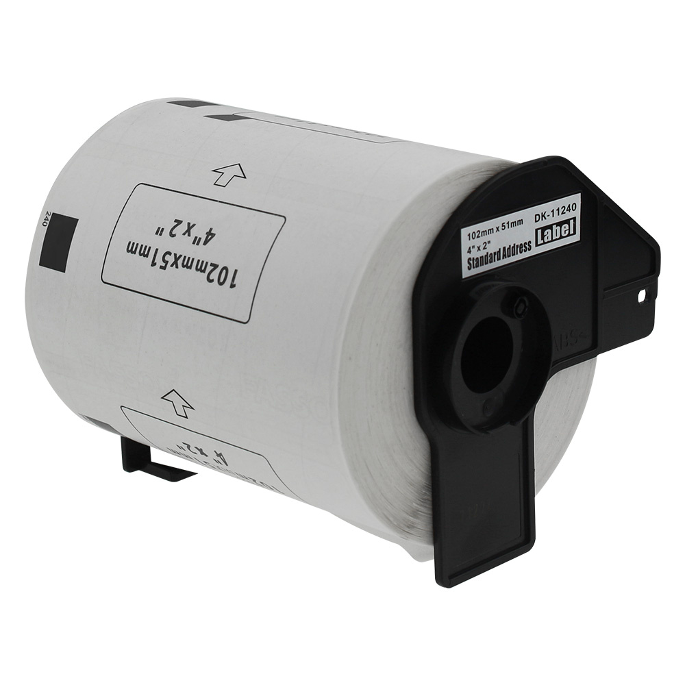 Etykiety do Brother DK-11240 czarny nadruk na białym tle, 102mm x 51mm 600szt etykiet na rolce
