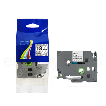 Taśma do Brother TZe-FX141 18mm 8m przeźroczysta taśma czarny napis flexi elastyczna