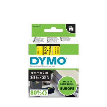 Taśma Dymo D1 40918 9mm 7m żółta taśma czarny napis S0720730
