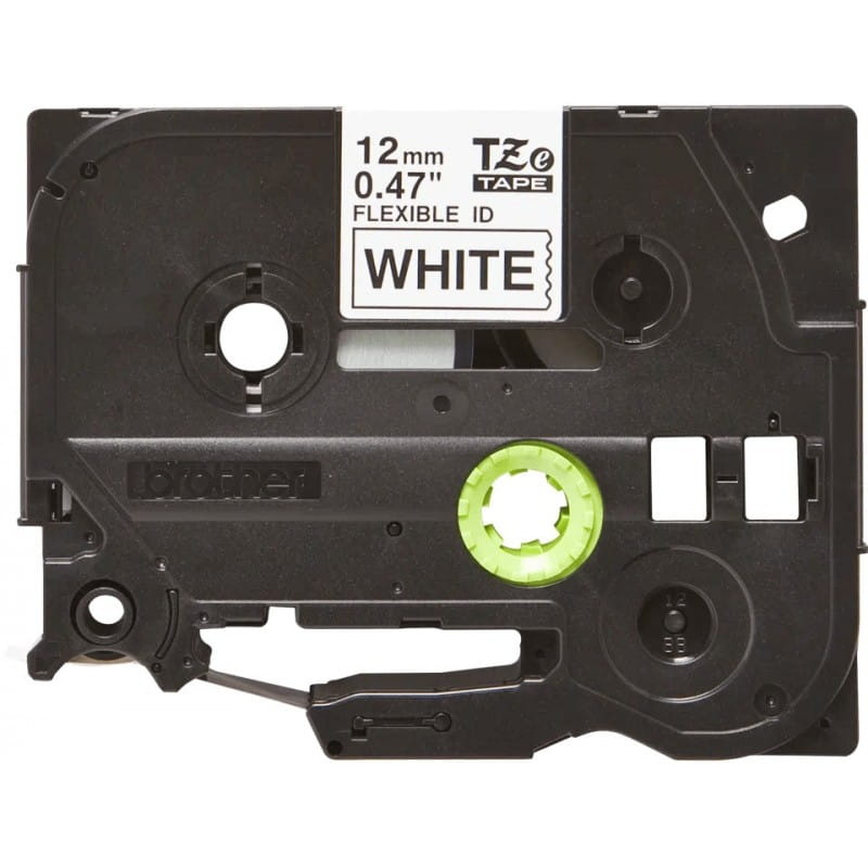 Taśma Brother TZe-FX231 12mm 8m biała taśma czarny napis flexi elastyczna oryginalna