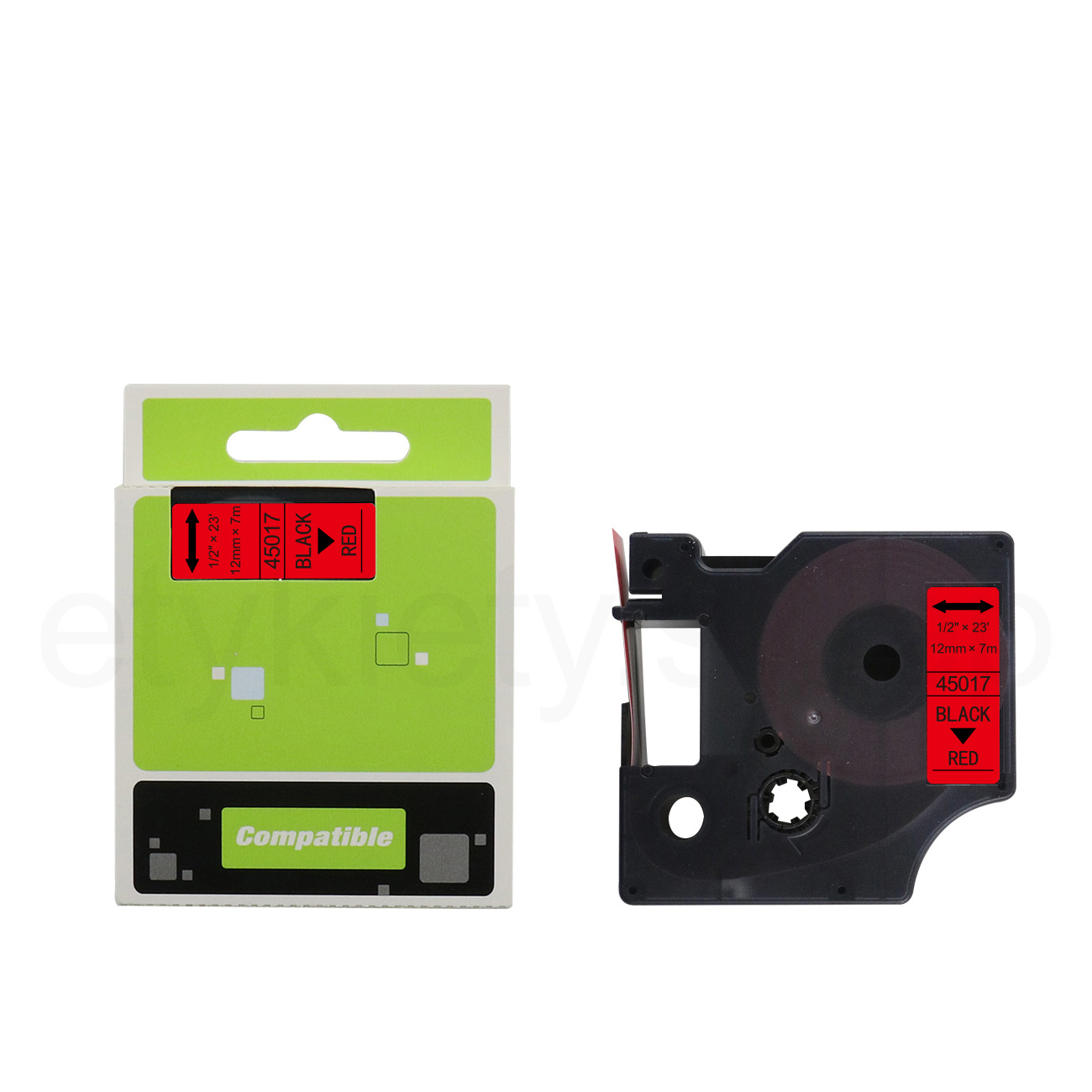 Taśma do Dymo D1 45017 12mm 7m czerwona taśma czarny napis S0720570
