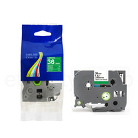 Taśma do Brother TZe-765 36mm 8m zielona taśma biały napis