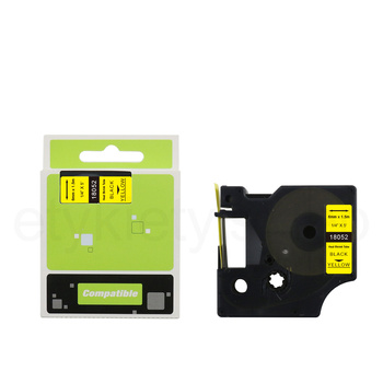 Rurka termokurczliwa do Dymo 18052 6mm 1.5m ø1.2mm - 2.3mm żółta rurka czarny nadruk