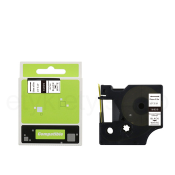 Taśma do Dymo D1 16959 12mm 5.5m biała taśma czarny napis S0718060 POLIESTROWA