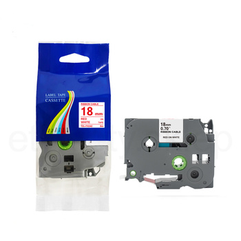 Taśma do Brother TZe-FX242 18mm 8m biała taśma czerwony napis flexi elastyczna