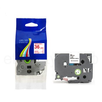 Taśma do Brother TZe-FX262 36mm 8m biała taśma czerwony napis flexi elastyczna