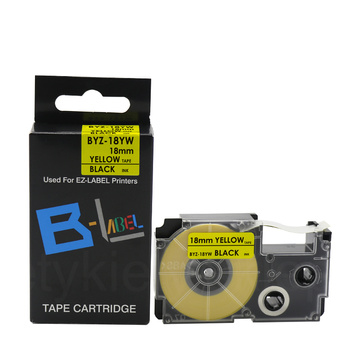 Taśma do Casio XR-18YW 18mm 8m żółta taśma czarny napis