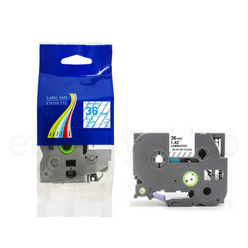 Taśma do Brother TZe-163 36mm 8m przeźroczysta taśma niebieski napis