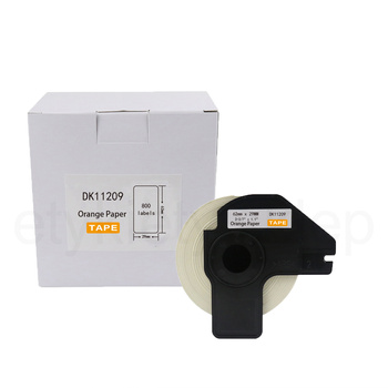 Etykiety do Brother DK-11209 czarny nadruk na POMARAŃCZOWYM tle, 29mm x 62mm 800szt etykiet na rolce