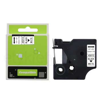 Taśma do Dymo D1 45013 12mm 7m biała taśma czarny napis S0720530