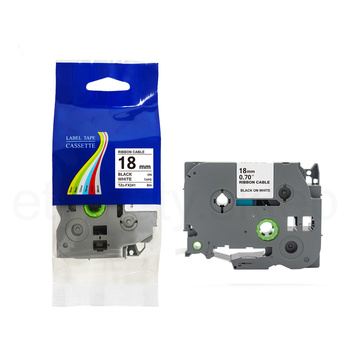 Taśma do Brother TZe-FX241 18mm 8m biała taśma czarny napis flexi elastyczna
