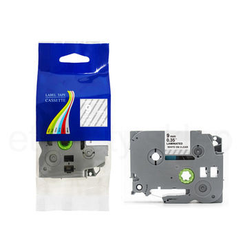 Taśma do Brother TZe-125 9mm 8m przeźroczysta taśma biały napis